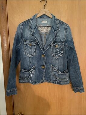 Vitamin A Y2K Denim Embroidered Studded Jacket Size XS/S